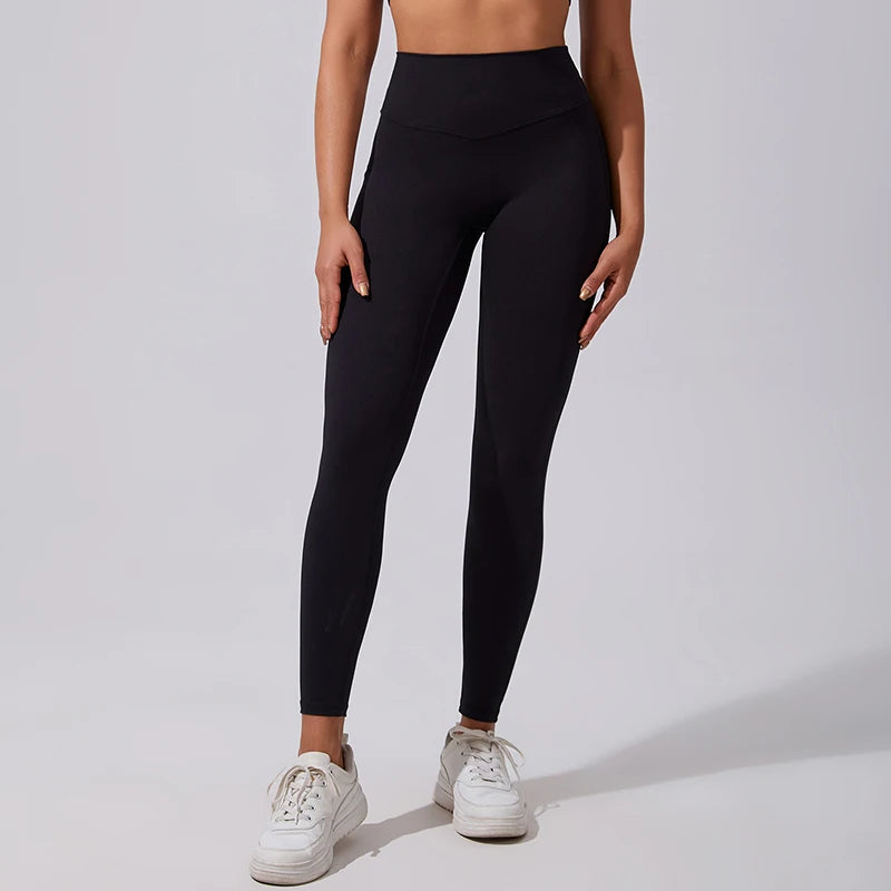 Quick Dry Tummy Control Workout Gym Leggings High Waisted Yoga Pants Booty Lifting Long Tights Women Four-Way Elastic Waist