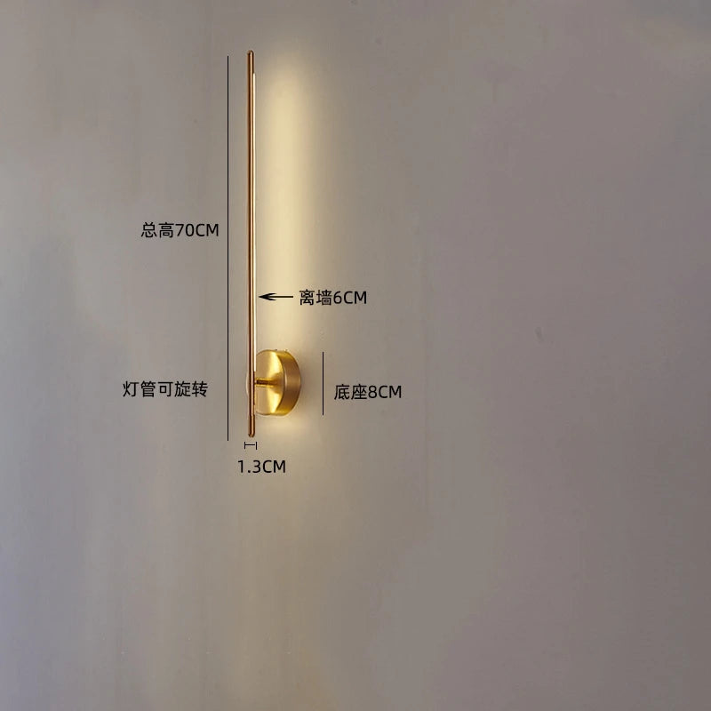 Modern Simple Line Wall Lamps Nordic Living Room Luxury Wall Decor Led Wall Light Creative Aisle Rotating Lam Wall Sconce Lights