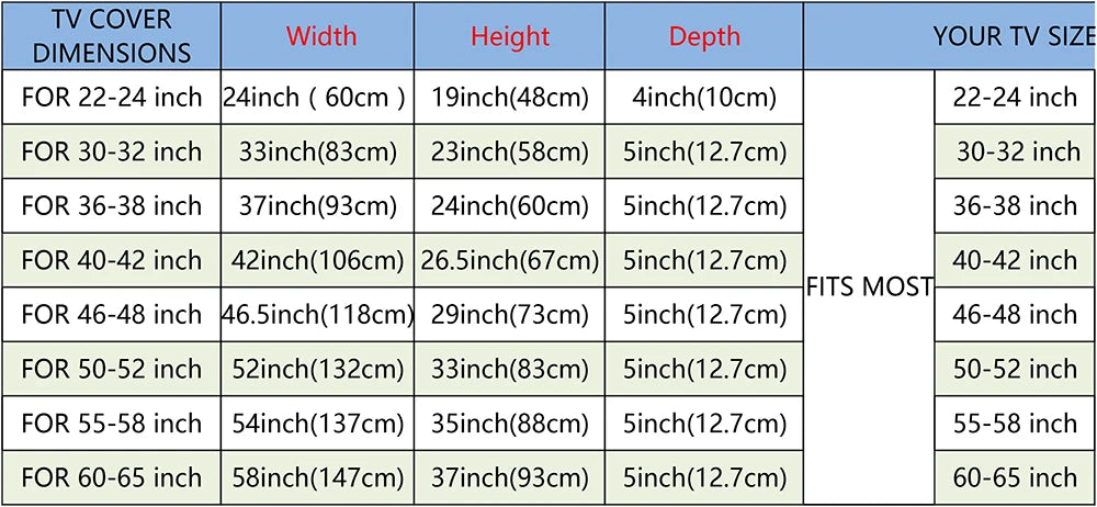 Weatherproof Dust-proof Outdoor TV Cover Beige 70" 75" 40" 46" 50" 55" 60" 65" Protect TV Screen Garden Patio Outdoor TV Cover