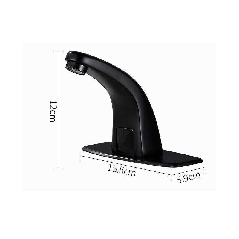 Matte Black Sensor Smart Basin Faucet Hot Cold Mixer Crane Basin Faucet Touchless Faucet Water Tap Torneira de lavatório