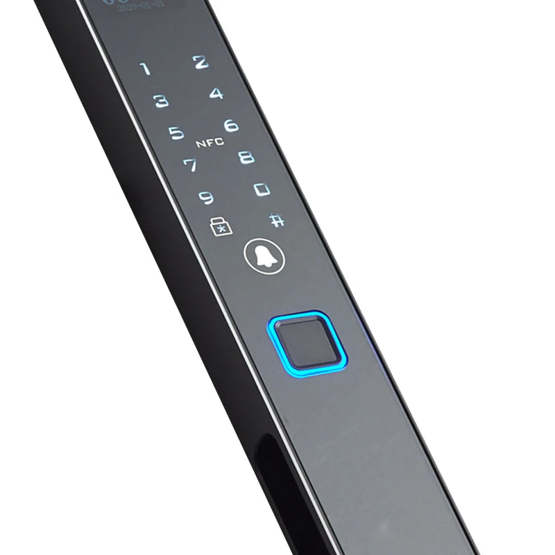 Straight Style Broken Bridge Aluminum  Ultra Narrow Ultra Thin Frame Face Recognition Palmprint Fully Automatic Smart Door Lock