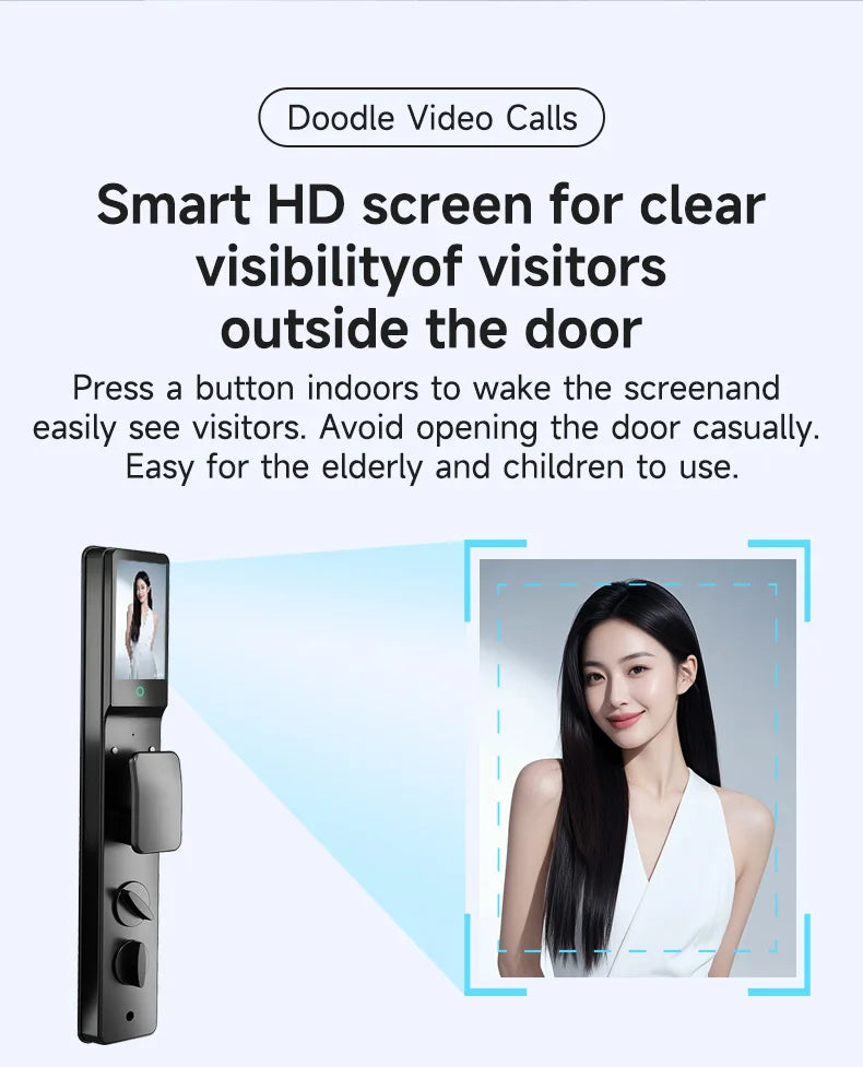 Israeli Door Smart Door Lock Keyless Tuya Wifi Fingerprint Push Pull Home Lock With Camera Biometric Door Lock Airbnb Waterproof