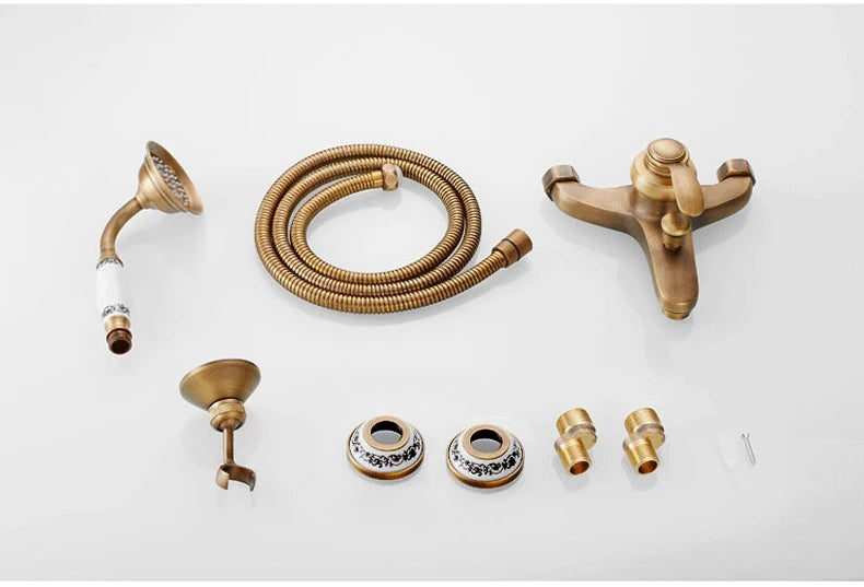 MOLI Wall mounted antique brass bronze brushed bathtub faucet with hand shower bathroom shower faucets torneiras 8306