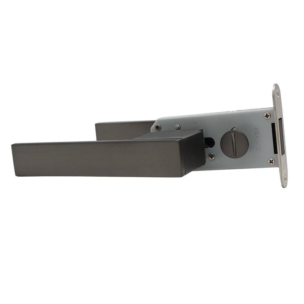 Italian Minimalist Bedroom Silent Split Lock Embedded Door Plank With Zinc Alloy Plate Magnetic Handle Door Lock