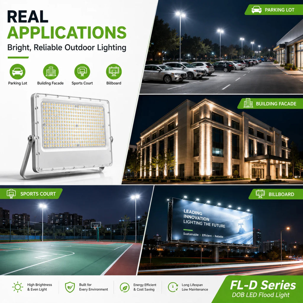 DOB LED Flood Light IK09 Impact Resistant Wide Voltage Billboard Mall Commercial Project Wholesale