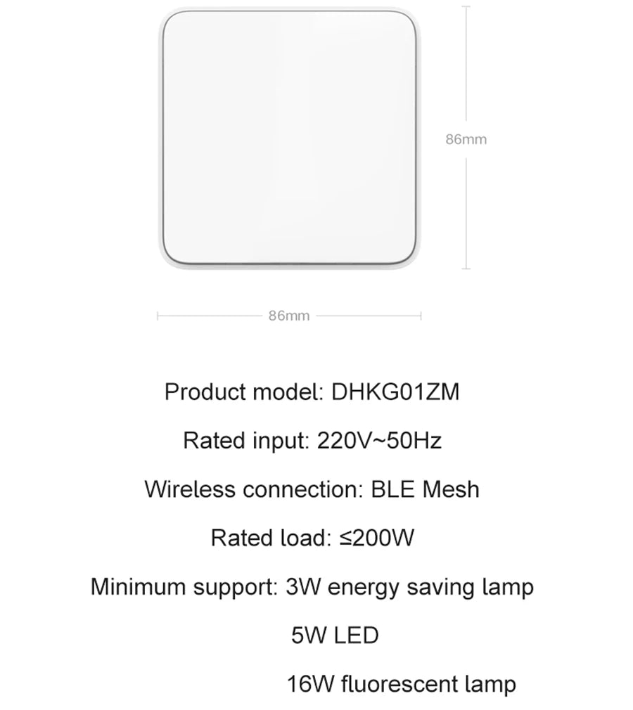 Xiaomi Smart Wall Switch Single Double Triple Key Dual Control Live&Neutral Line Work for Smart Light Mi home App