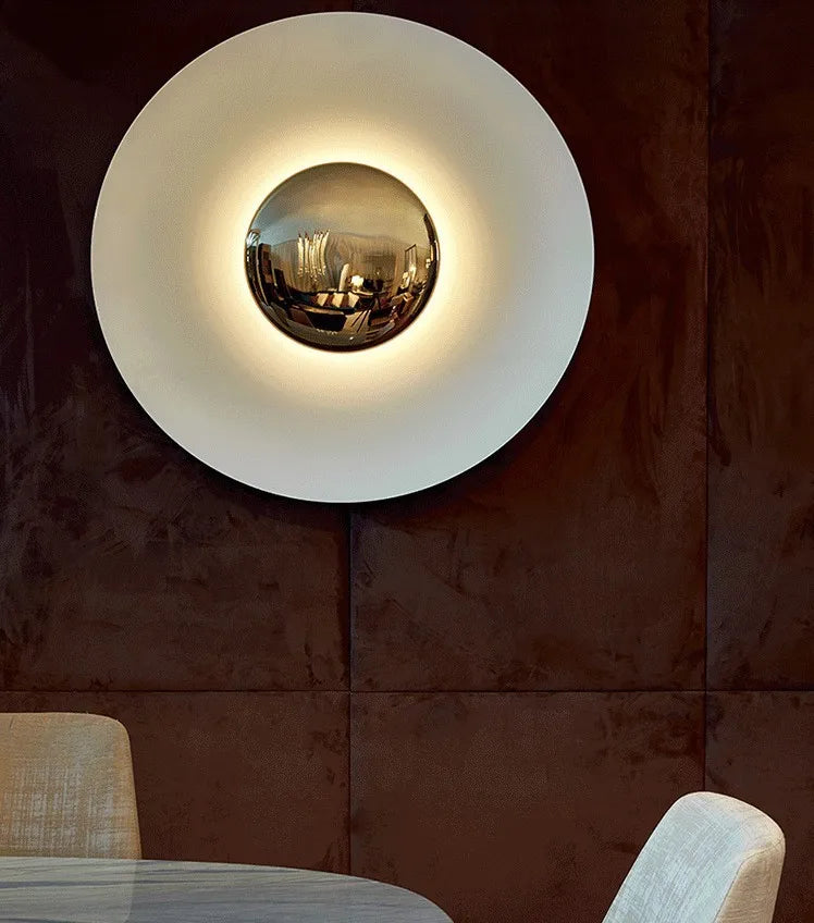 Modern Art Wall Light Luxury Designer Sconce Porch Bedroom Bedside Decor Round Kitchen Background Living Room UFO Creative Lamp