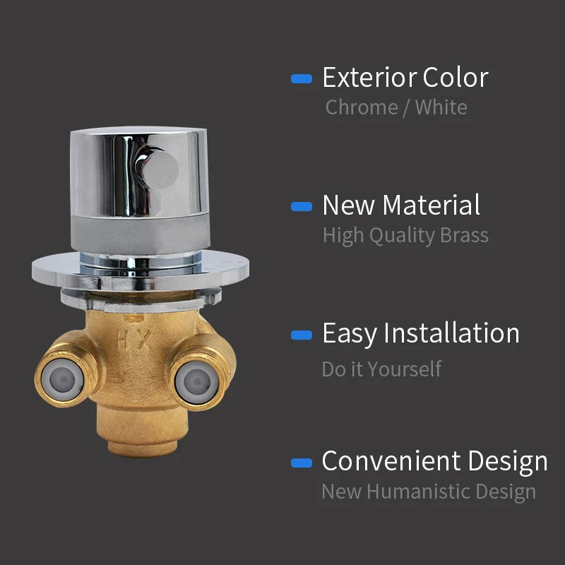 1 Way Output Thermostatic Brass Shower Faucets Wall Mounted Cold&Hot Water Mixing Valve Mixer Tap Thermostatic Shower Valve