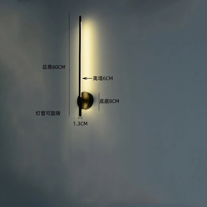 Modern Simple Line Wall Lamps Nordic Living Room Luxury Wall Decor Led Wall Light Creative Aisle Rotating Lam Wall Sconce Lights