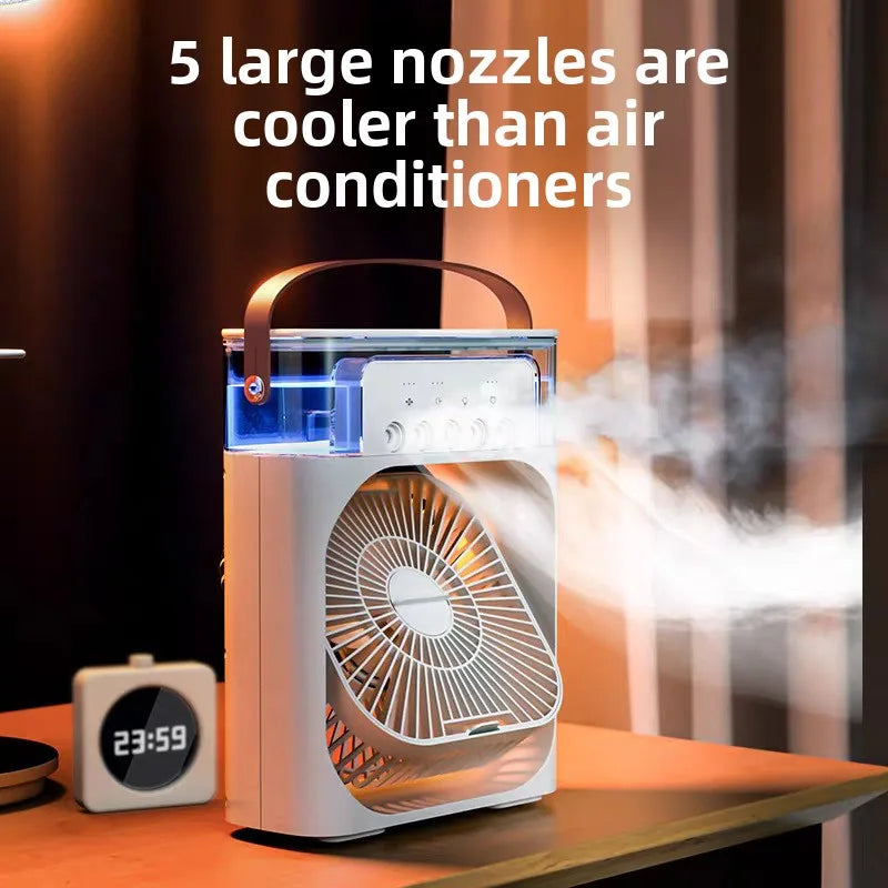 Five Hole Smart Spray Fan Humidifier Water Cooled Fan Desk Office Student Use Silent Hydrating Humidification Cooling Air Fan