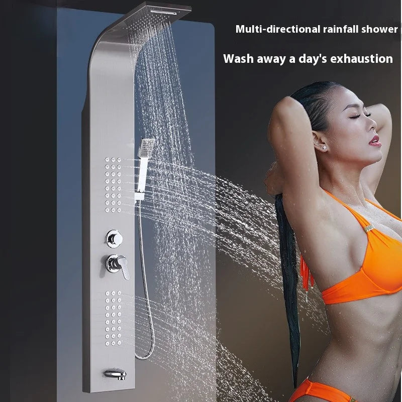 Modern Luxury Good Quality 304 Sus Digital Led Smart Rainfall Shower Massage System Wall Panels for Showers 3 Warranty