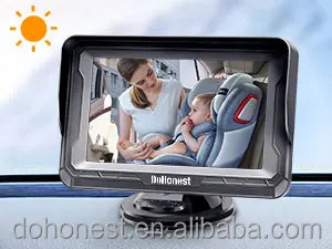 Baby Car Camera for Safety HD 1080P - Rear-facing, Night Vision, Adjustable Viewing Angle, Anti-Glare Display