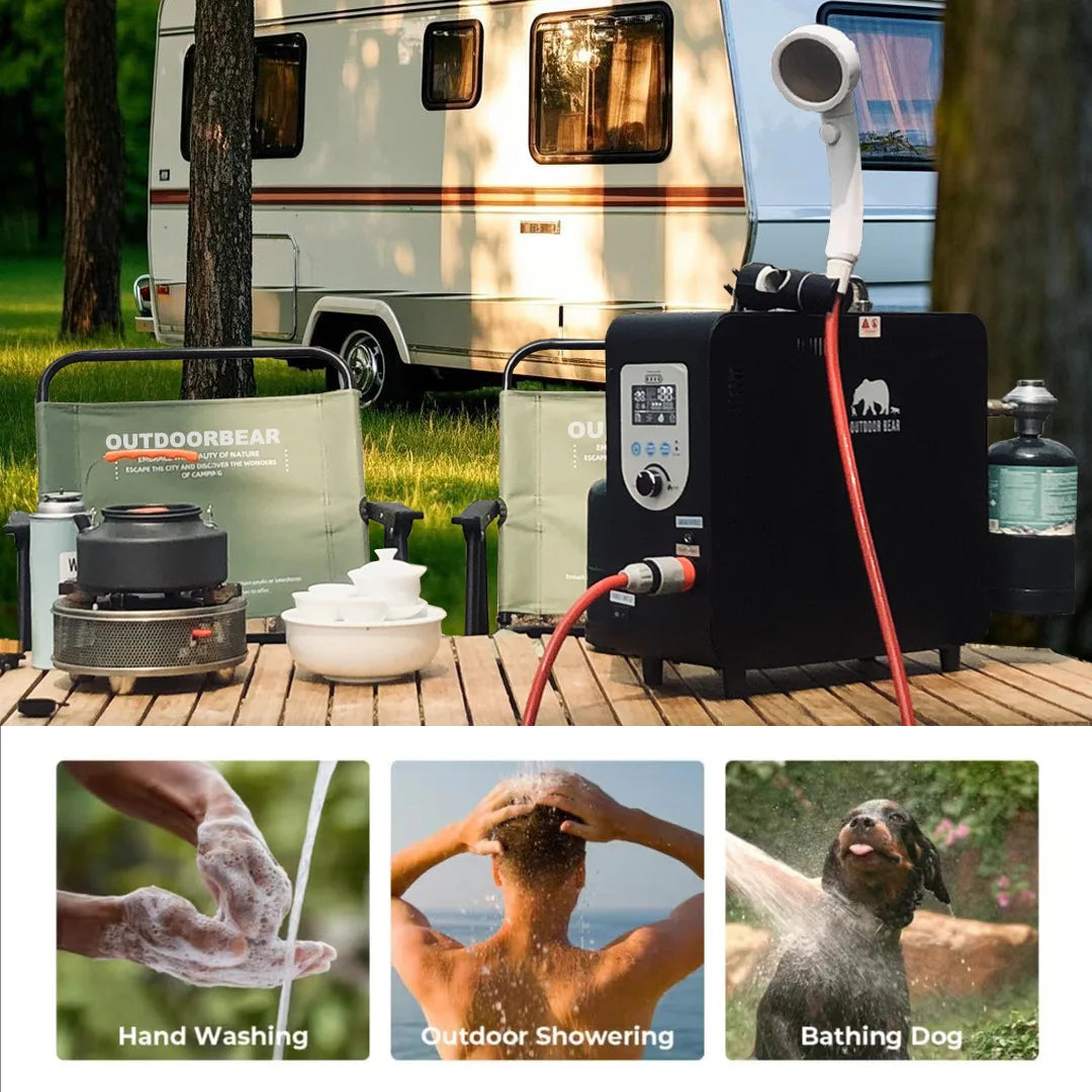 Outdoor Camping Heating Portable Shower Wholesale Portable Shower with Heating Function Tankless Heat Pump Gas Water Heater
