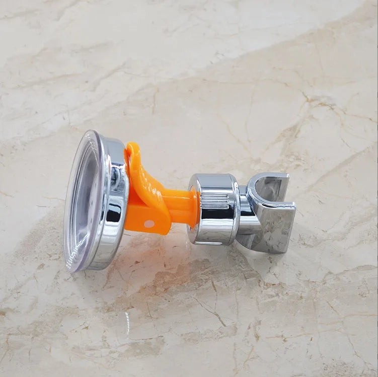 Adjustable Shower Head Holder Removable Suction Cup Shower Head Bracket No Drill Shower Head Bracket Rack with Chrome Accessory