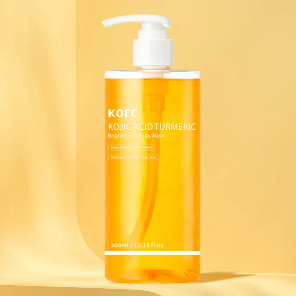 KOEC Kojic Acid Turmeric Body Wash Deep Cleansing Brightening Moisturizing Exfoliating Shower Gel Body Scrub for Women & Men