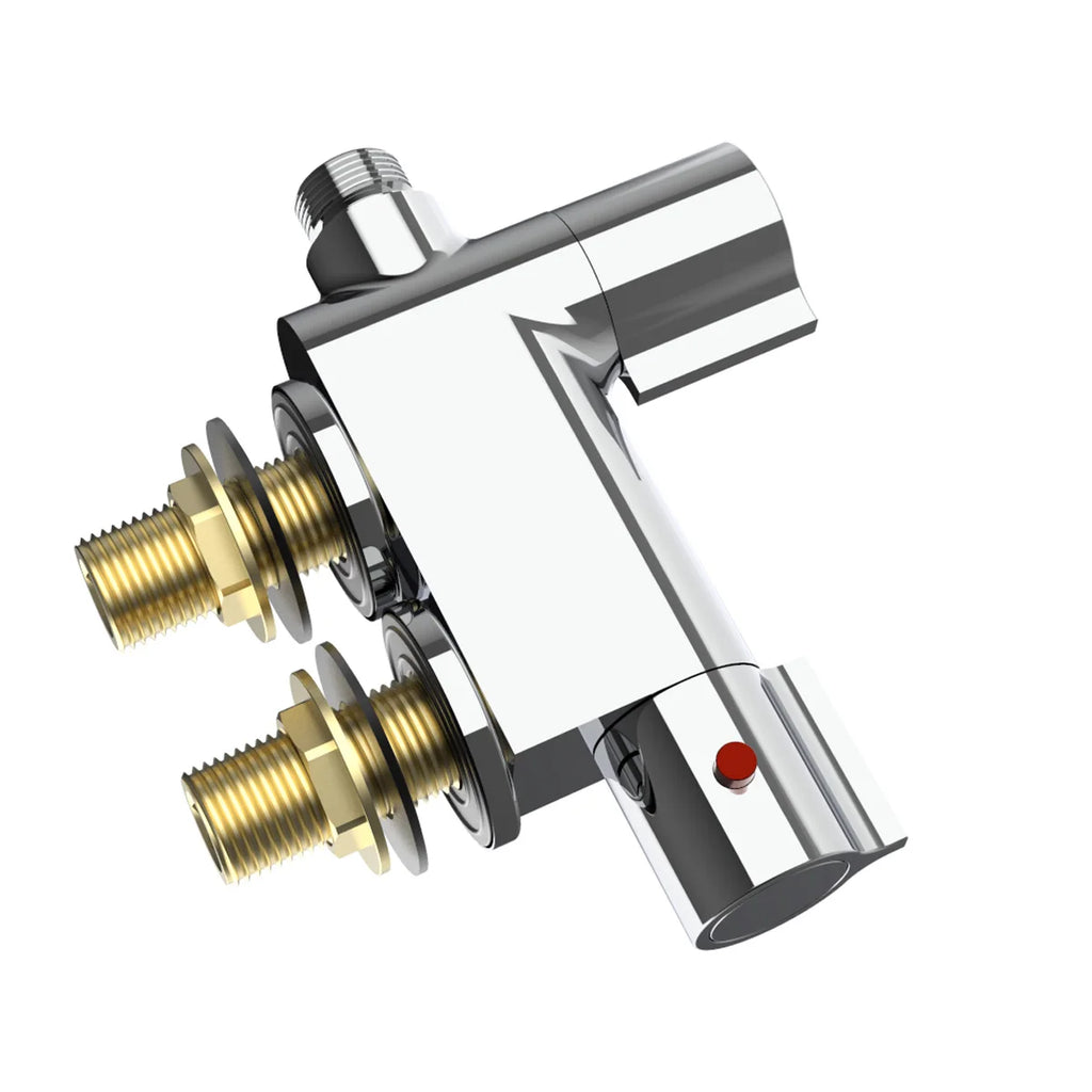 Modern Thermostatic Bath Shower Mixer Taps NBYT-65206 Bathroom Thermostatic Faucet Dual Handle Square Rain Spray Graphic Chrome