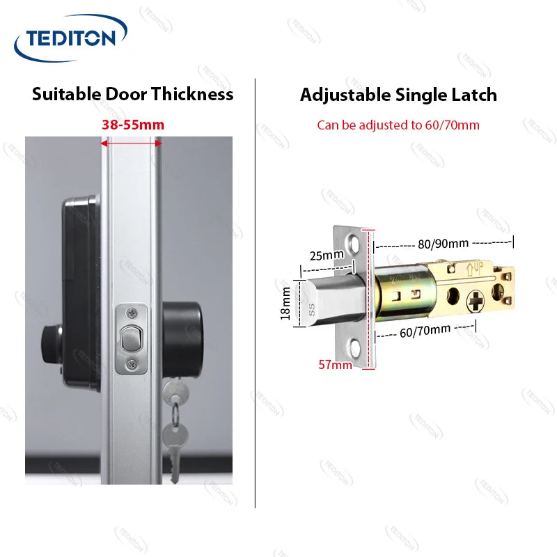 Tediton Smart Lock TTLock New Design Serrure Intelligent Deadbolt Fingerprint Door Lock