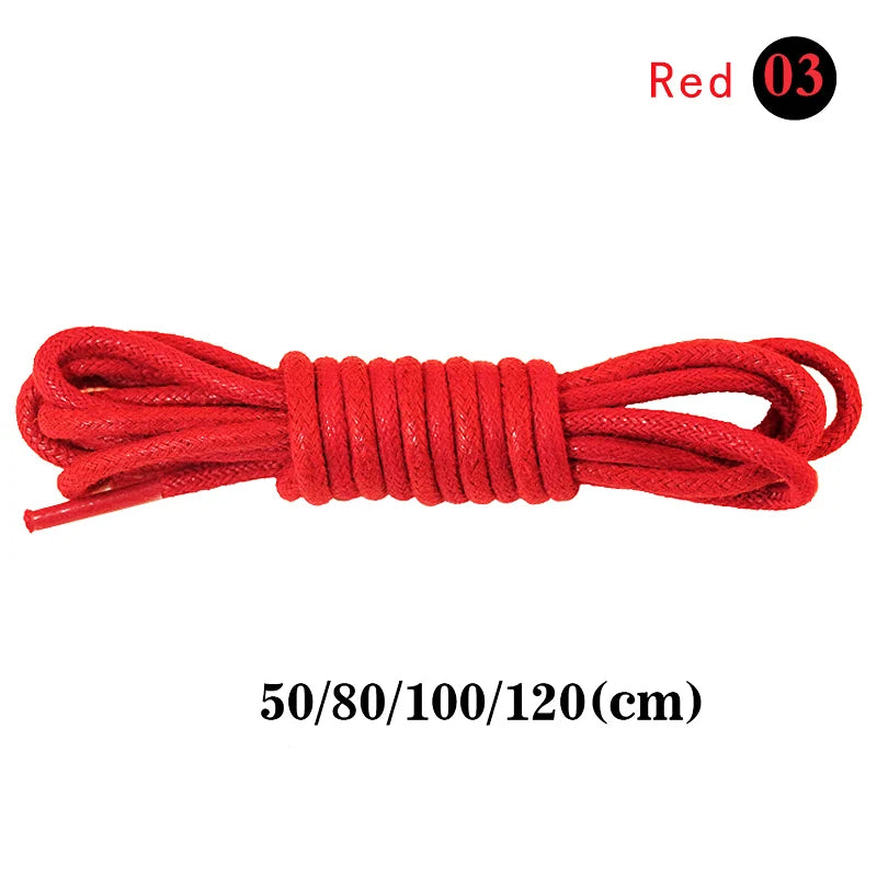 1Pair Round Shoelaces Polyester Solid Classic Shoelace Casual Sports Boots Shoe Laces Strings 50cm,80cm,100cm,120cm 11 Color