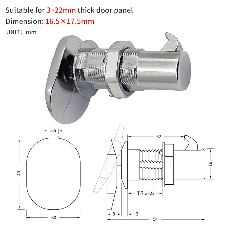 BSS320-6 High Quality Solid Zinc Alloy RV/Cabinet/Door Lock Full Metal New Condition