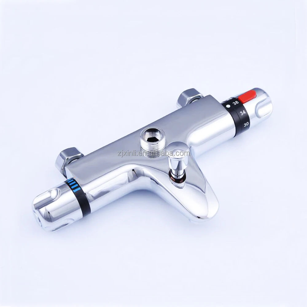 X8902T2BSCR Wall Mounted Chrome Finish Brass Material of Luxury Thermostat Bath Mixer