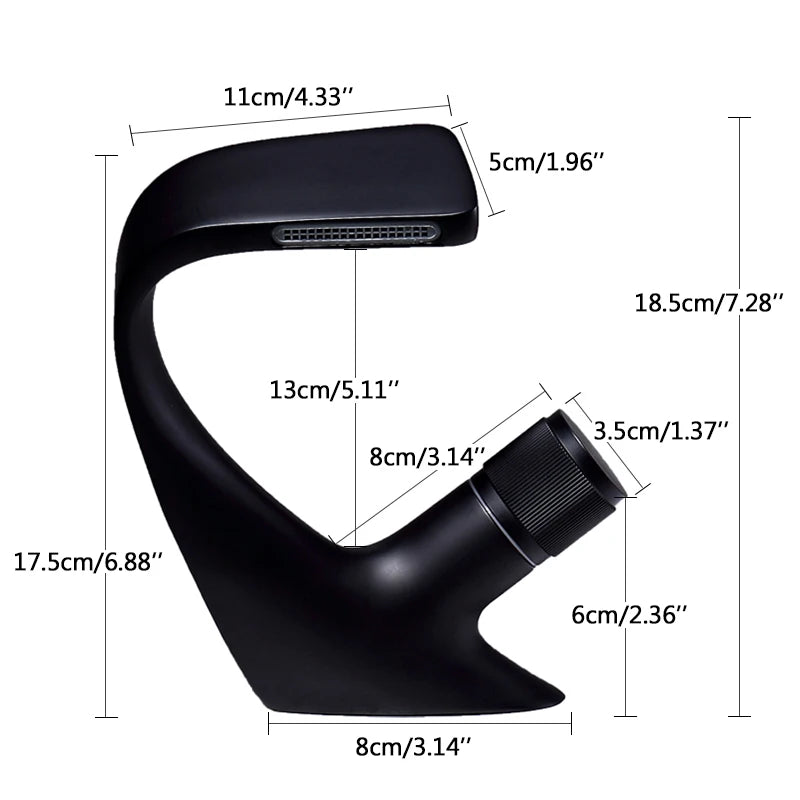 Black Faucet Bathroom Sink Faucets Hot Cold Water Mixer Crane Deck  Mounted Single Hole Bath Tap Chrome Finished ELM457