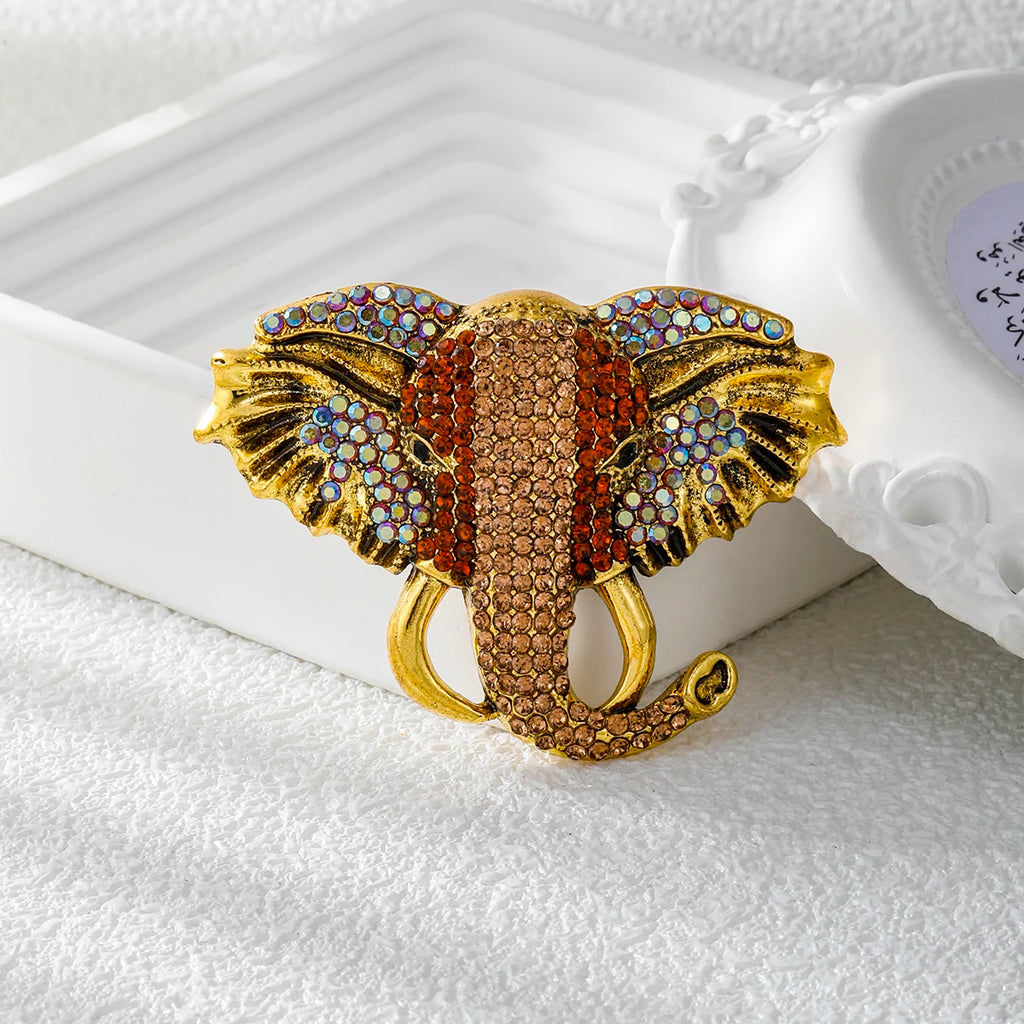 Weiman Vintage Rhinestone Elephant Brooch Anti-Slip Alloy Animal Pearl Brooch for Wedding Children's Clothing & Jewelry Gift