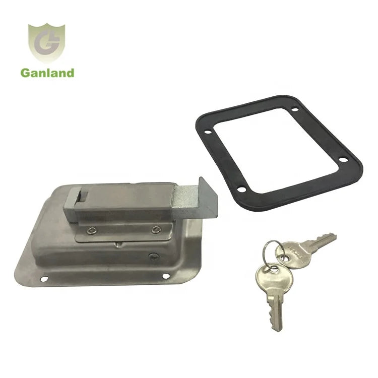 GL-12116  Length 119mm Weight 0.4kgs Polished 304 Stainless Steel Toolbox Latch Truck Door Lock Truck Paddle Handle Locks