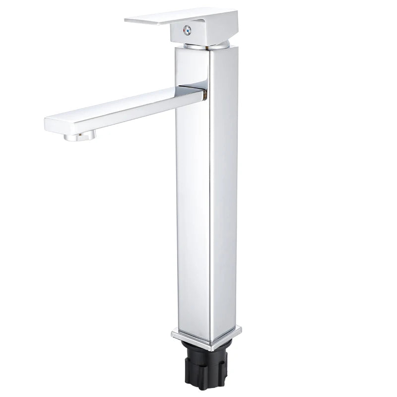 Square Modern Single Hole Single Handle Counter Top Water Sink Mixer Tap  Black  Bathroom Tall Wash Basin Faucet