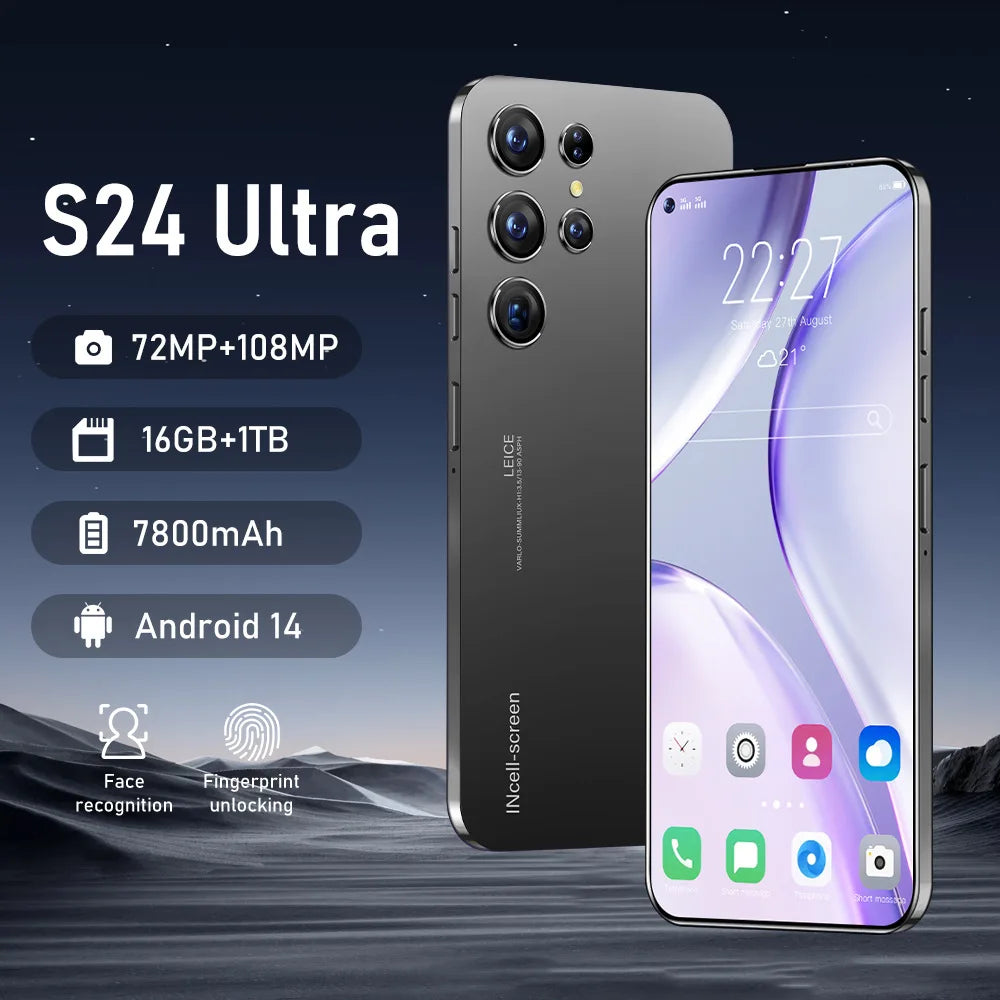 Original Phones S24 ultra Smartphones for S24 ultra 16GB+1TB 5G Dual SIM Cellphone Mobile Phone S24 ultra 5g Smartphone