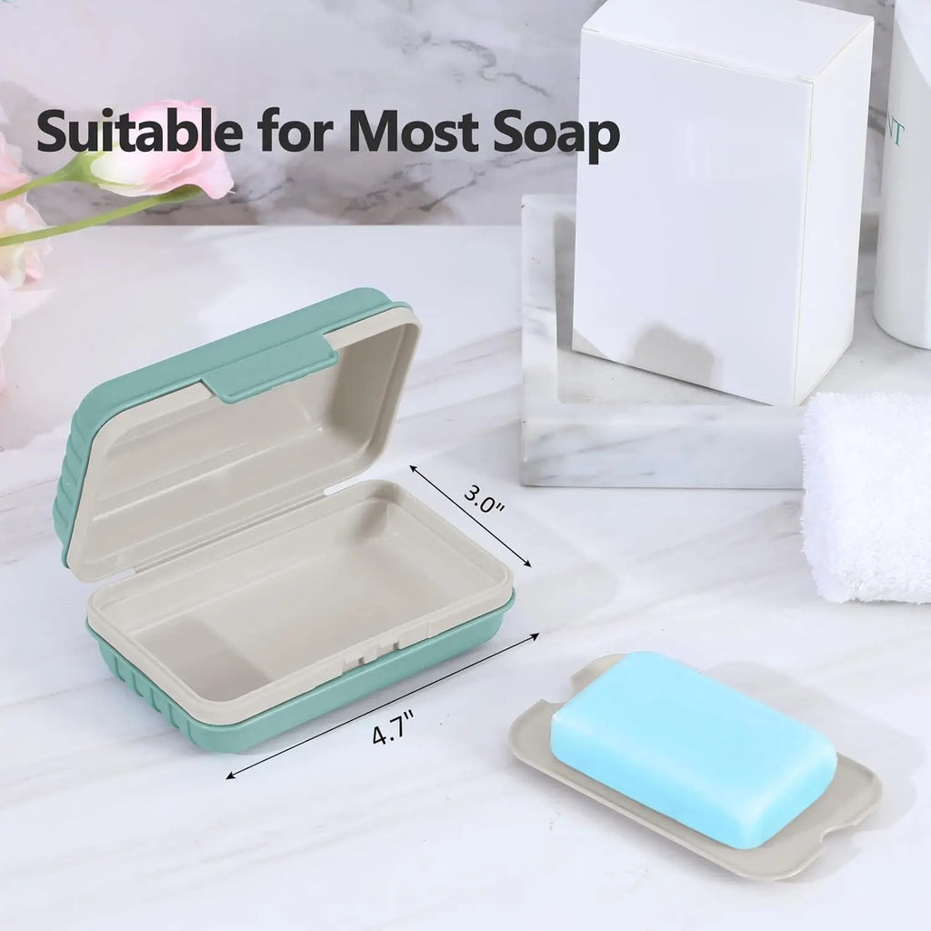 Quatish Bar Soap Holder Dish 1 Pack for Shower, Travel Soap Case with Lid for Gym, Camping Essentials, Hiking