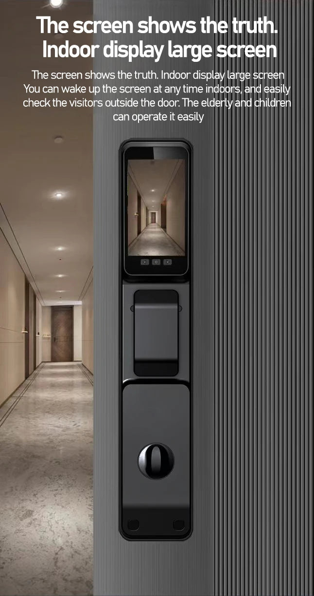 2026 Tuya 3D Face and Palm Recognition cat Eye Visibility Semiconductor Fingerpint Smart Door Lock Working with Smart Life App