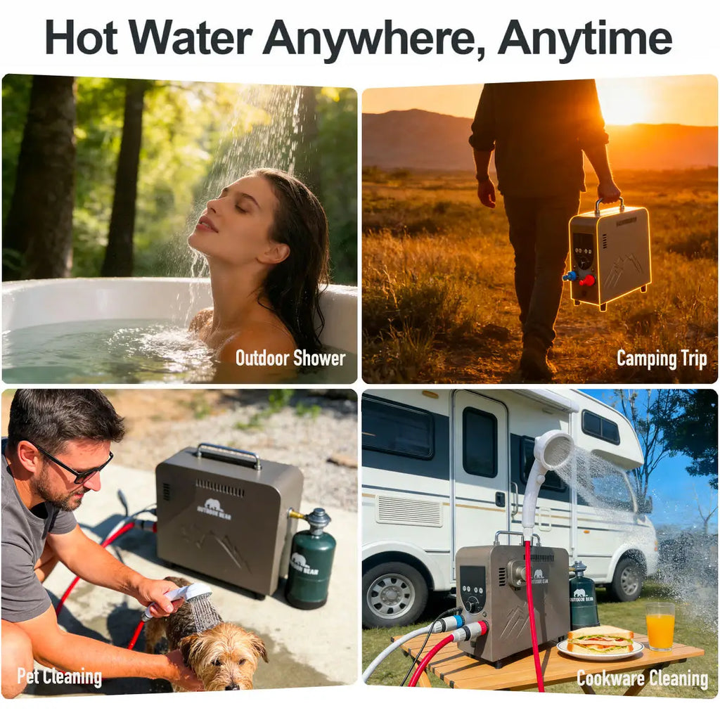 Outdoor Camping Heating Portable Shower Wholesale Portable Shower with Heating Function Tankless Heat Pump Gas Water Heater