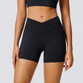 Quick Dry Fitness Shorts Women Sports Breathable Bike Shorts High Waist V-Shaped Tummy Control Yoga Workout Gym Legging Shorts