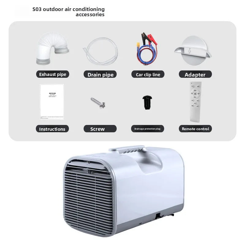 12v/24v Outdoor Portable No Installation Required Air Conditioner Compressor for Home Camping Pet Cooling Travel