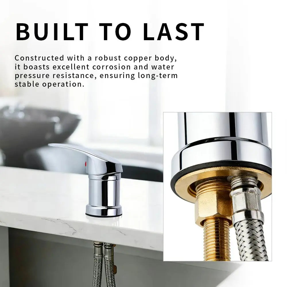Manufacturer Wholesale Hair Salon Hot and Cold Faucets Copper Core Iron Cap 304 Steel Wire Outlet Valve Shampoo Faucet