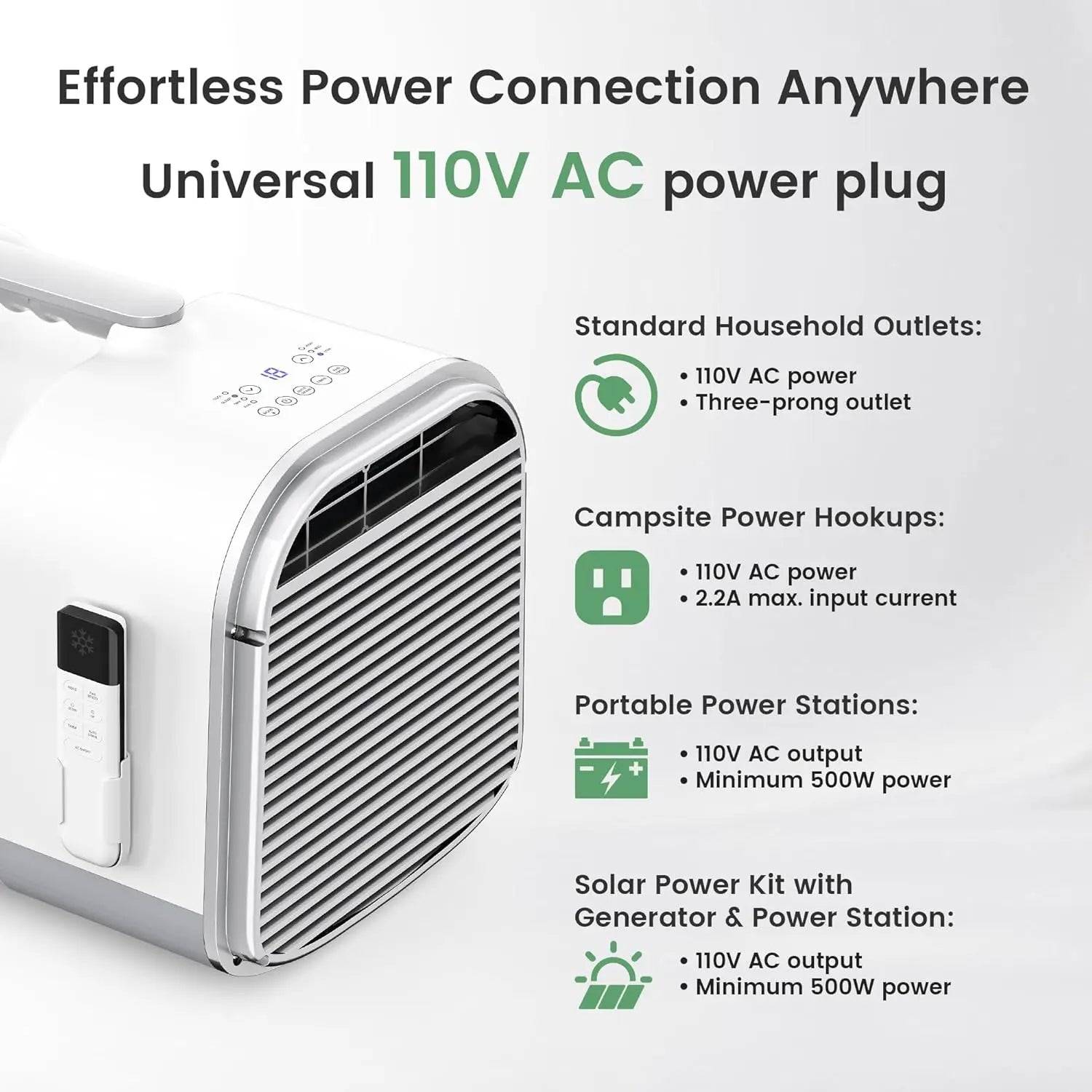 4500 BTU Portable Air Conditioner - Tent, Camping Air Conditioner Covers up to 130 Sq.Sleep in Compact 4-in-1 Portable AC Unit