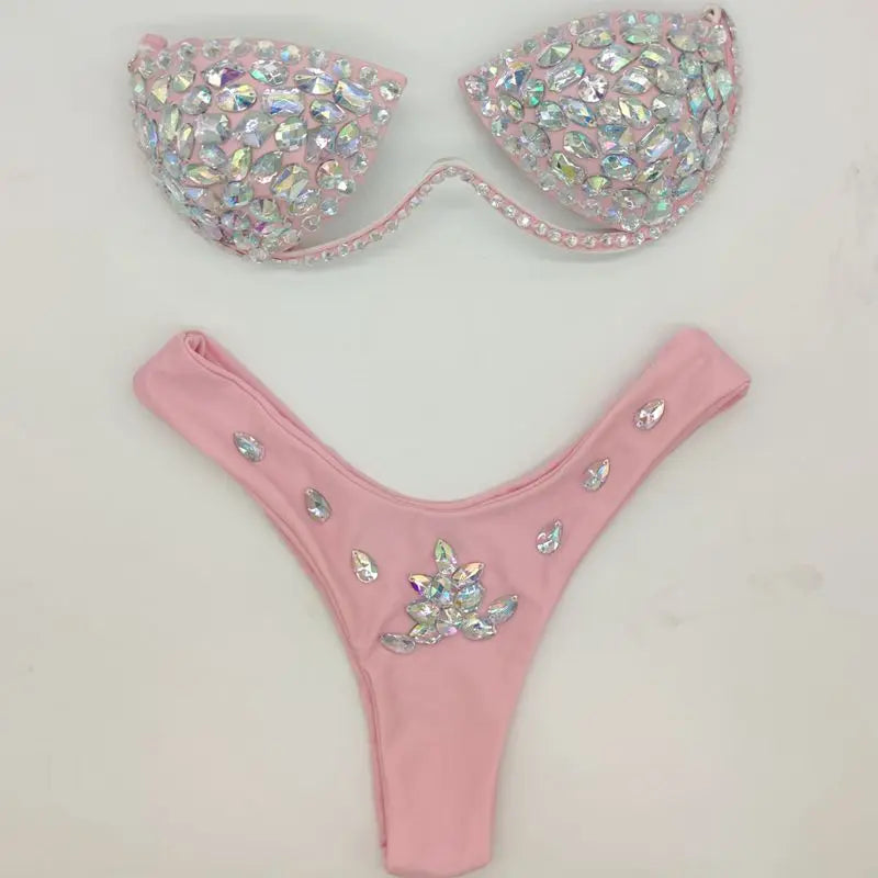 2020 10colors diamond bikini crystal bikini swimwear plus  sizes bikini rhinestone bikini swimsuit sexy  beachwear biquini