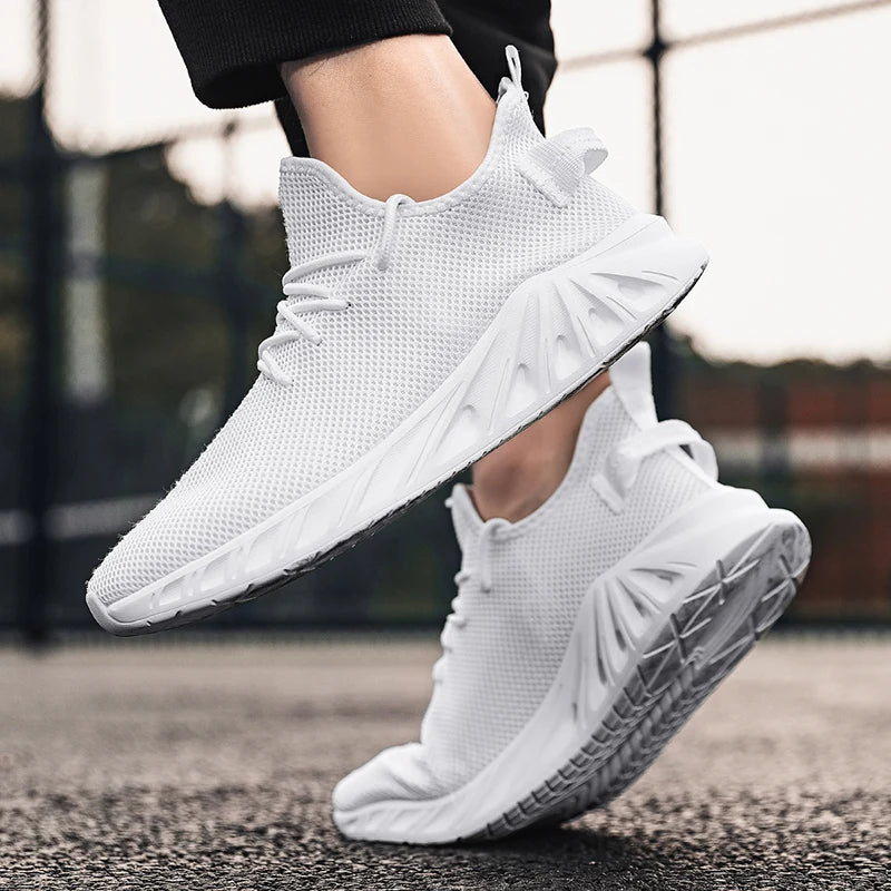 Men's Road Running Shoes Sneakers Track Trail-running Shoes Running Minimal Jogger Stretch Fabric Air Mesh Athletic Low-top