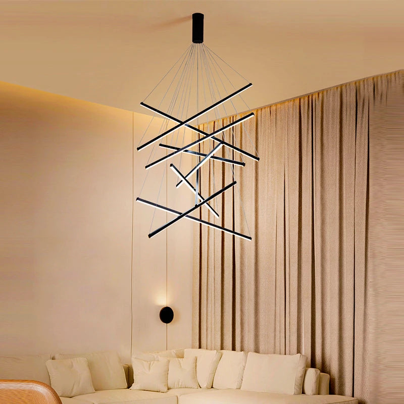 Skyline Linear Wall Lamp Strip Family Decoration Black White Steel Bar Villa Aisle DIY Length LED Ceiling Light Cutting Sconce