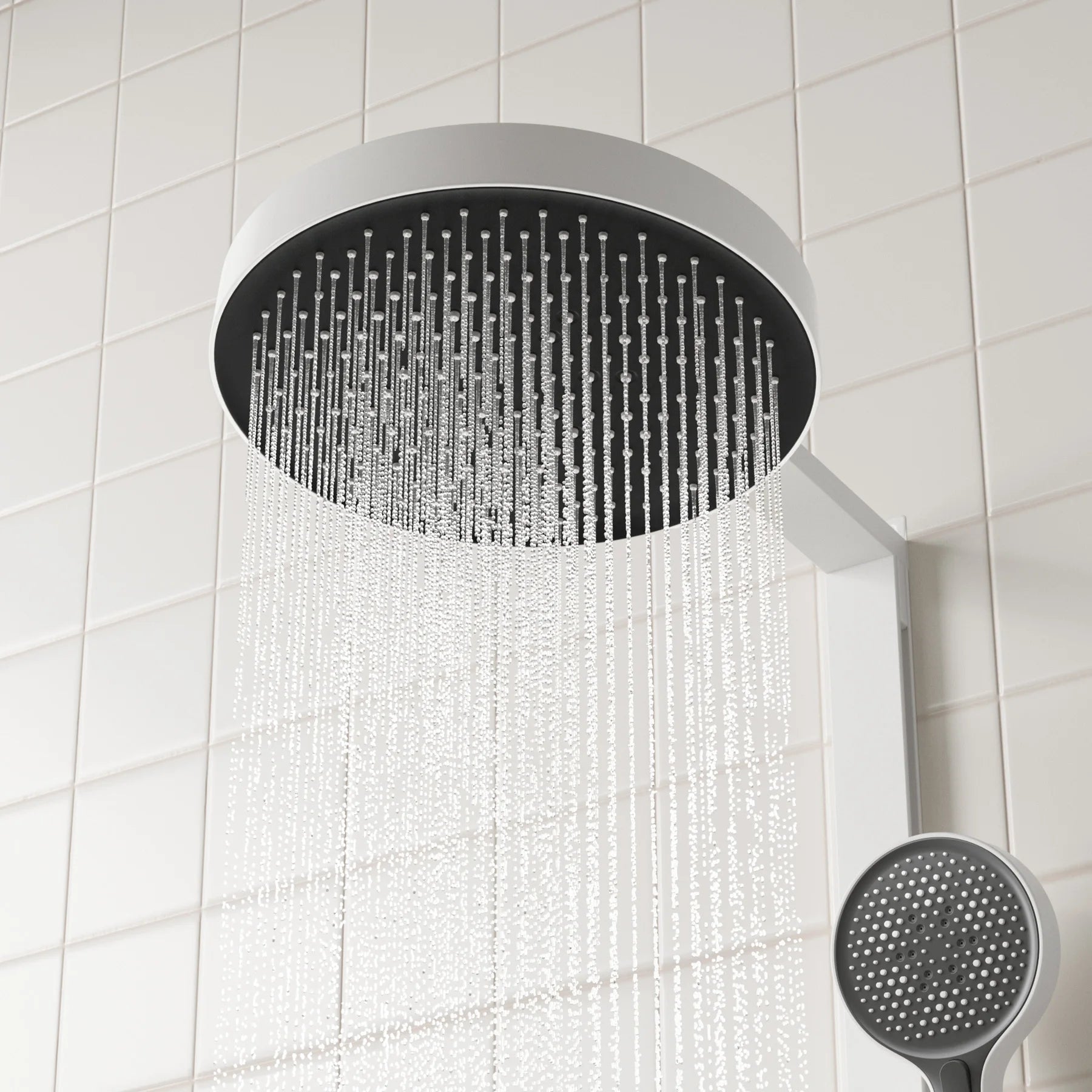 Luxury Four-Function Digital Display Shower Faucet Polished Round Style for Apartment and Hotel Massage and Jet Spray Pattern