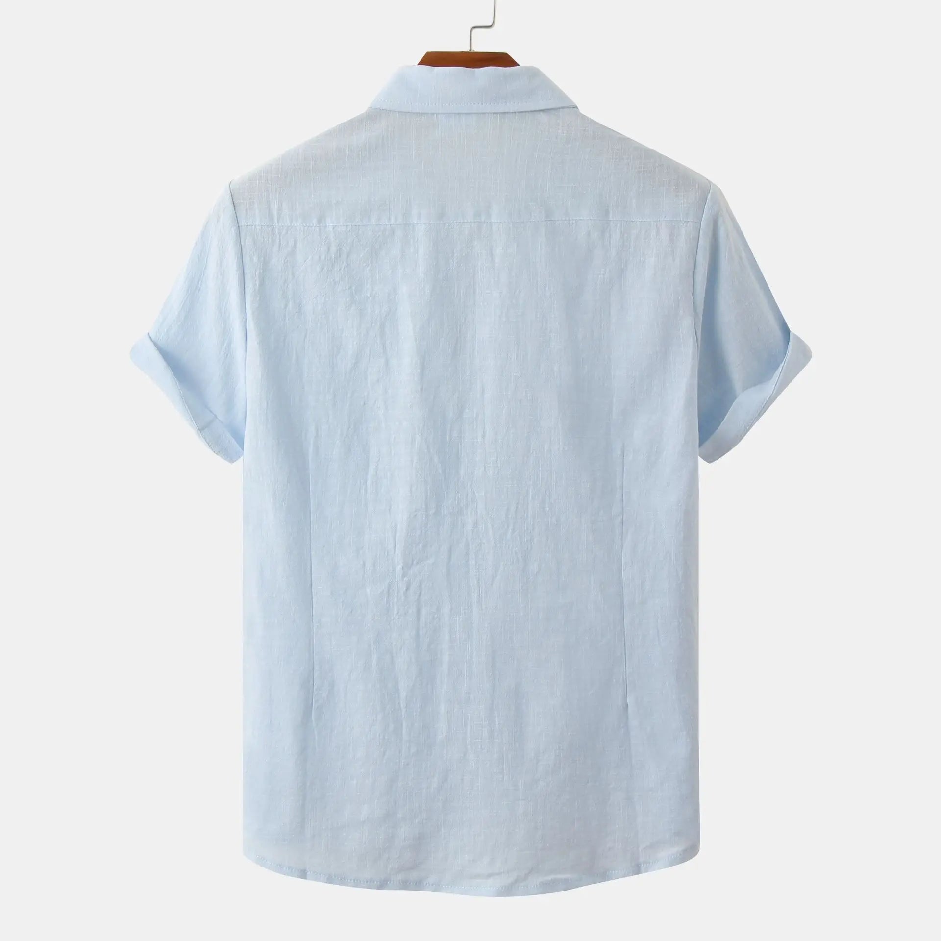 2026 Men Summer Short Sleeve Button up Shirts Soft Comfort Lightweight Fabric for Outdoor Travel Vacation Casual Daily Wear