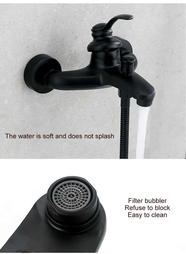 MOLI Wall mounted antique brass bronze brushed bathtub faucet with hand shower bathroom shower faucets torneiras 8306