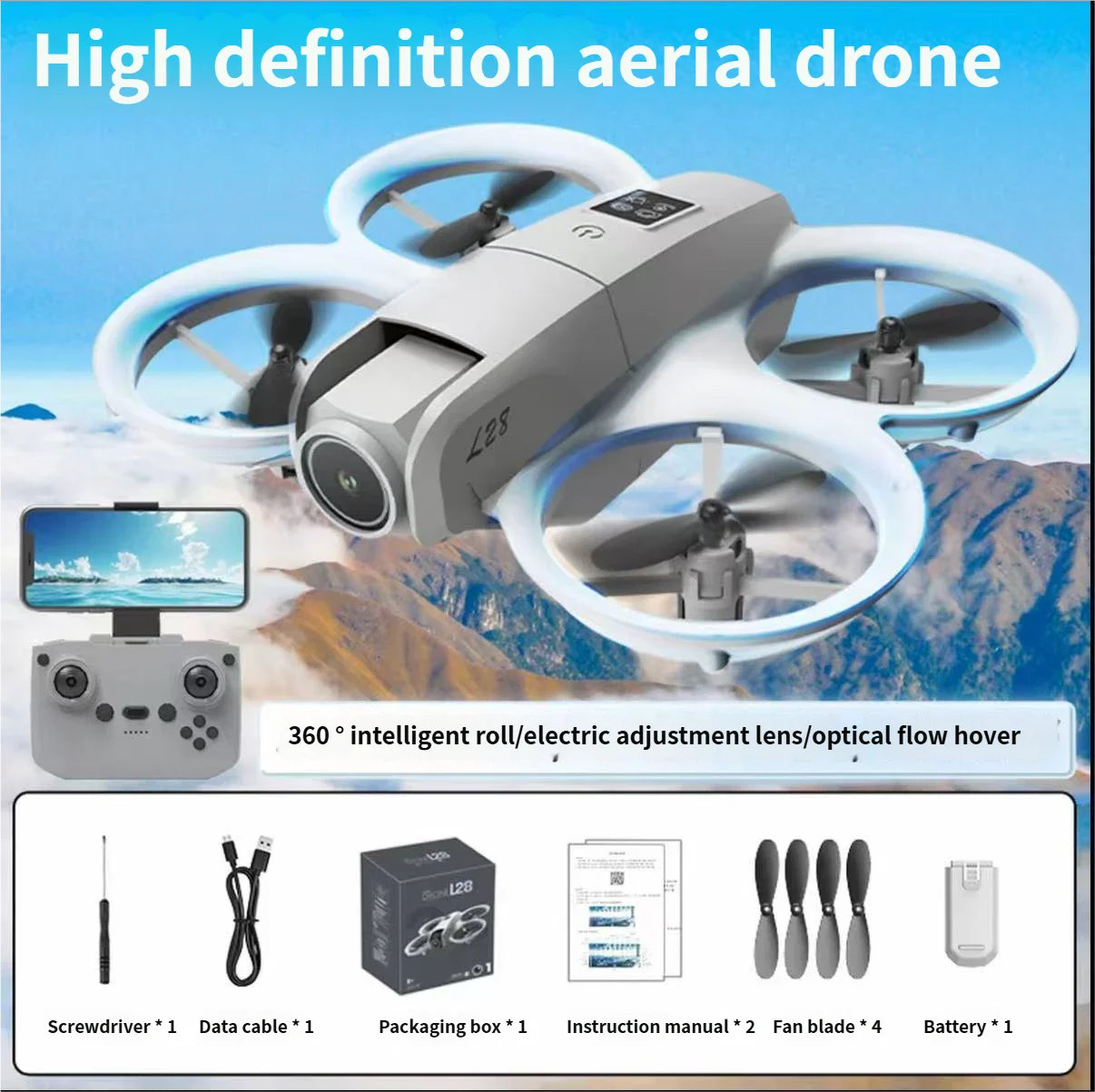 Hot Selling Shockproof EVA Material Indoor Beginner Level 6CH 6 Channels Auto Return 1080P HD 2.4Ghz Ready Go Gray 30-50cm RC