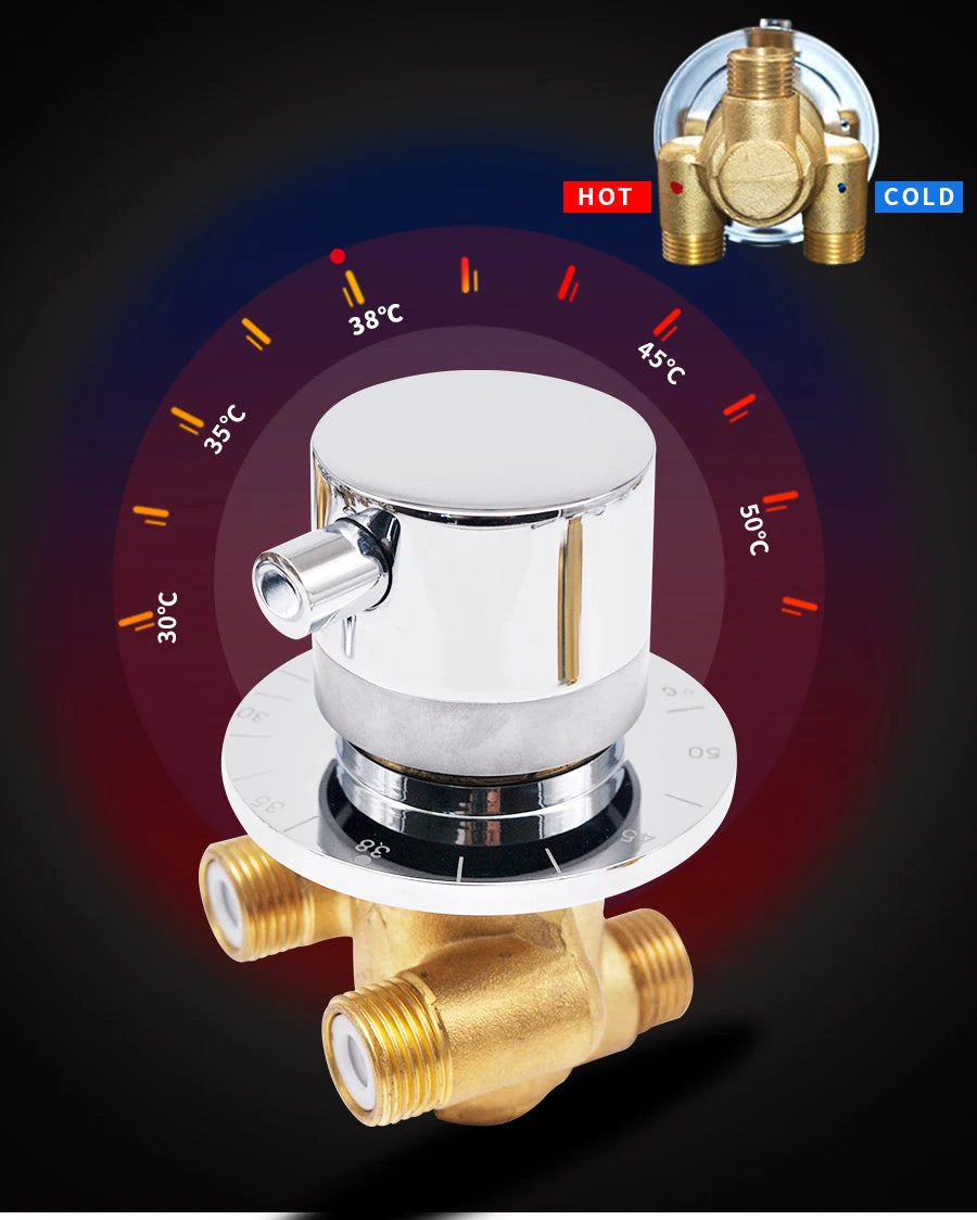 Split Type Thermostatic Shower Cabin Faucet Tap Shower Bath Brass Mixer Diverter 2/3/4/5 Output  Screw Thread Or Intubation