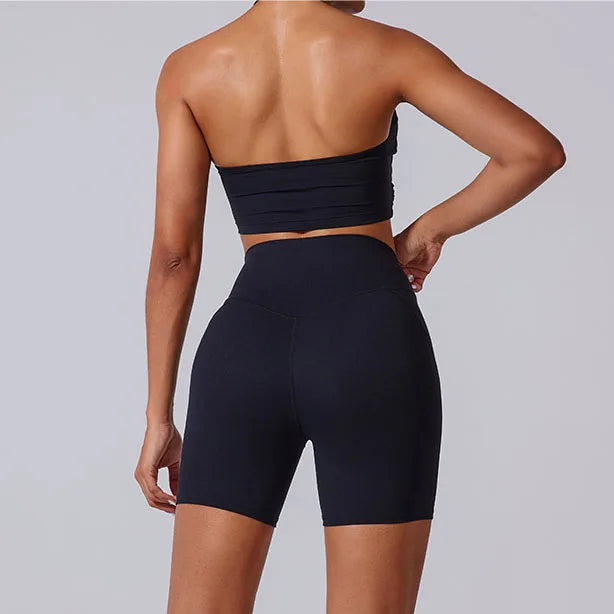New Arrival Quick Dry Solid Color Cross Hollow Gym Frosted Backless Thin Straps Cross Layer Yoga Sports Bra for Women