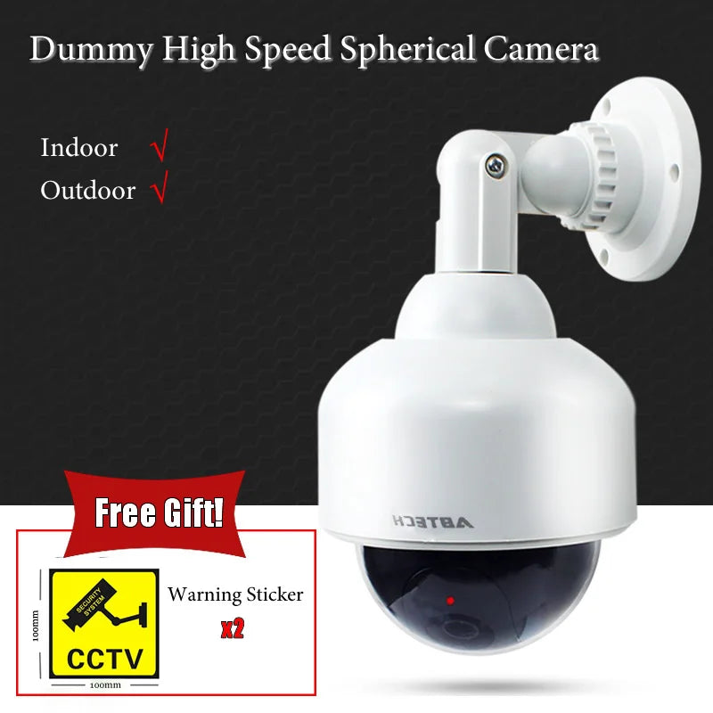 Creative White Dummy High Speed Spherical Camera Flashing LED Fake Dome Camera CCTV Surveillance Security System Indoor Outdoor