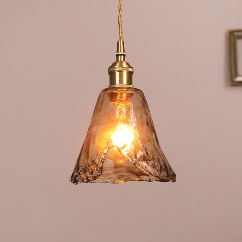 Modern Brass Glass Pendant Lamp - Kitchen Island Hanging Chandelier for Dining Room, Living Room & Bedroom Ceiling Lighting