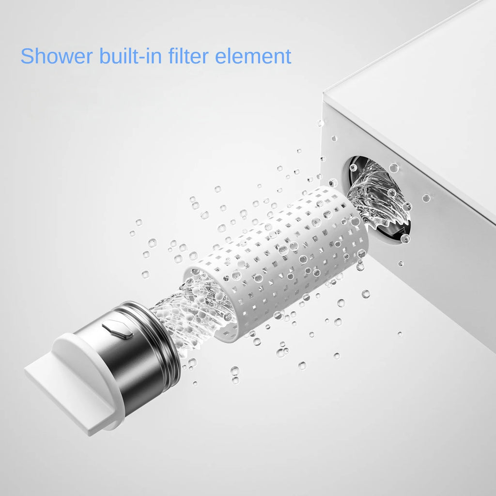 Luxury Four-Function Digital Display Shower Faucet Polished Round Style for Apartment and Hotel Massage and Jet Spray Pattern