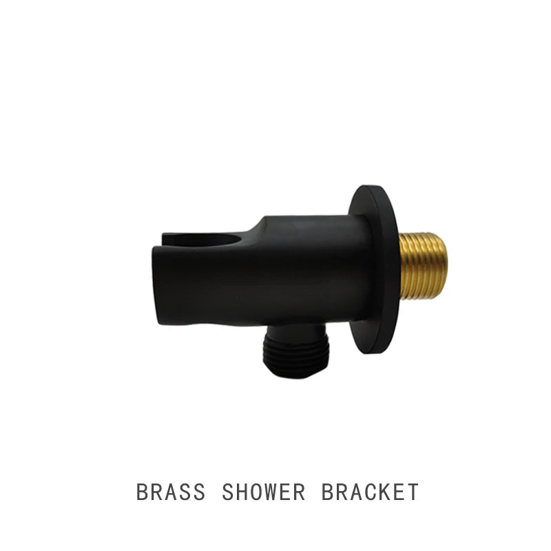Chrome Matt Black Handshower Head 150cm Stainless Steel Shower Hose Brass Bracket Shower Head Wall Mounted Shower Accessories