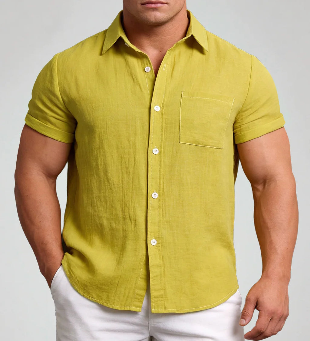 2026 New Men Summer Lightweight Short Sleeve Button Down Shirts Breathable Outdoor Travel Casual Beach Daily Male Tops Hot Sale